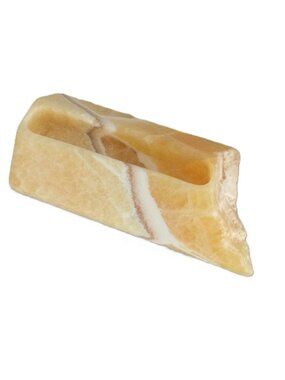 Honeycomb Calcite Business Card Holder Crystal Desk Decor Texas Artisan 5.5x2.5"
